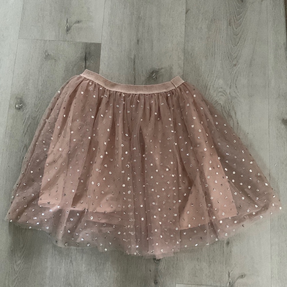 Zara Tulle Polka Dot glitter sparkly Skirt holidays Christmas size 13/14 pink